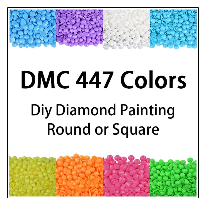 DMC 447 Colori 5D Fai Da Te Pittura Diamante Punte Pieno Quadrato/Rotondo Perline di Cristallo Ricamo Mosaico Accessorio All'ingrosso art