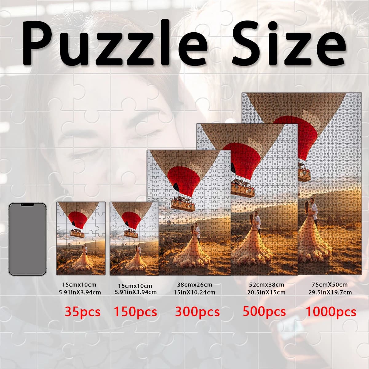 35/300/500pcs couple Custom Photo Personalised Decompression Puzzles Personalized Picture For Children Toy Love Gift