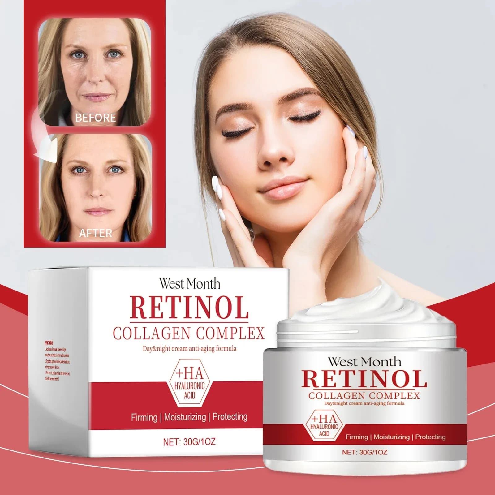 Crema viso al collagene e vitamina C da 60g, idrata la pelle del viso, morbida e idratante, cura del viso, pelle elastica e idratata, tenera.