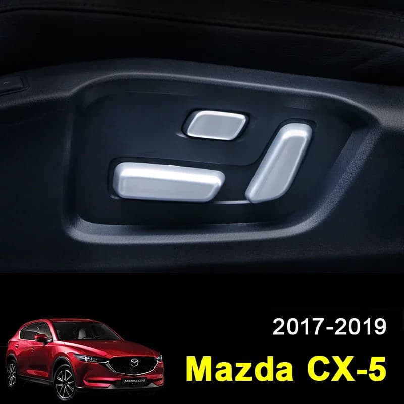 Car Seat Adjustment Switch Knob Button Control Covers Trims For MAZDA CX-5 CX5 CX 5 2017-2019 2021 2022 2023 2024 Accessories