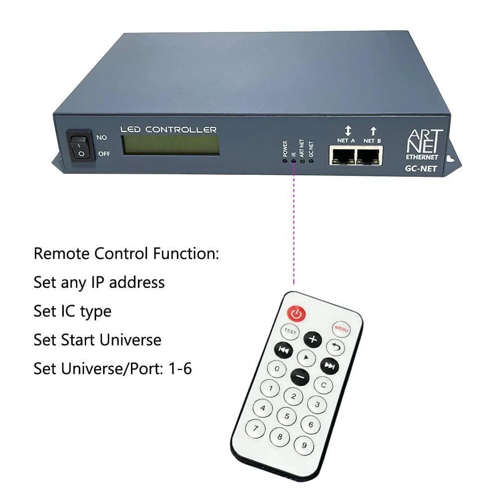8 Ports DMX512 SPI LED Strip Lighting Controller with Fast Gigabit Network Transmission Pixel Controller for LED Lighting