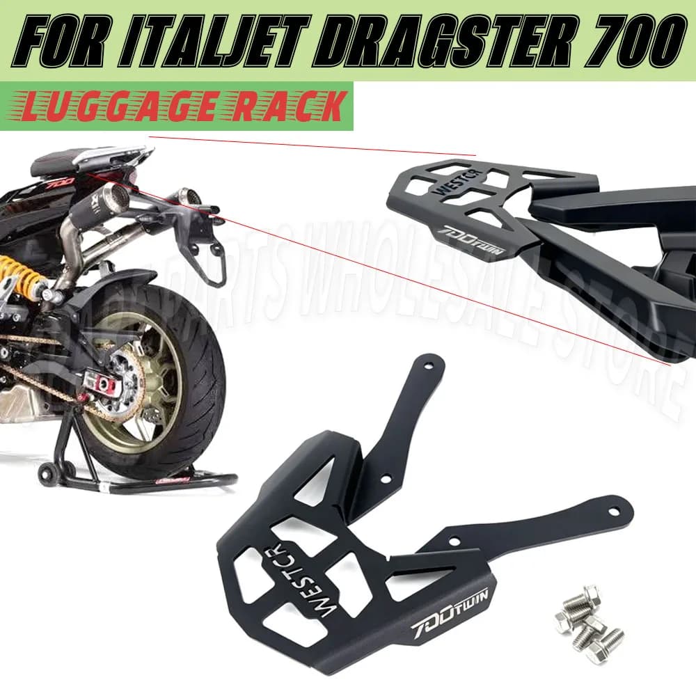 Fit Italjet Dragster 700 Dragster 700 Twin Rear Rack Accessories Rear Luggage Rack Cargo Rack Luggage Holder Bracket