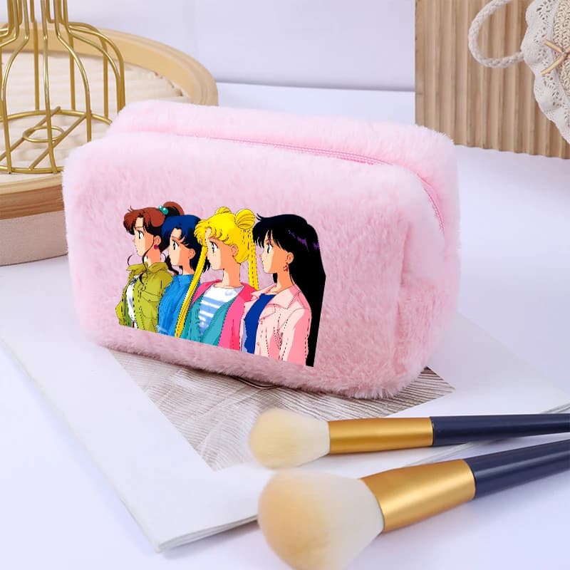 Borsa per Cosmetici da Donna Sailor Moon, Borsa Portatile con Cerniera, Borsa da Viaggio Kawaii, Organizer per Borsa da Donna, Idea Regalo
