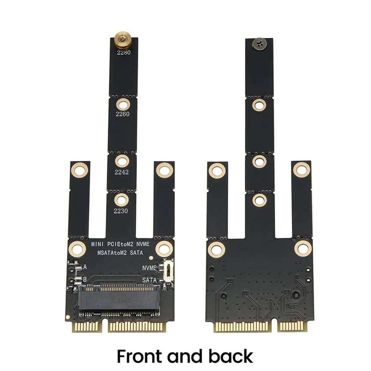 NEW FACTORY~MSATA to NGFF M.2 Adapter Card Mini PCI-E to NVME Converter Expansion Card Supports 2230 2242 2260 2280 M.2 SSD