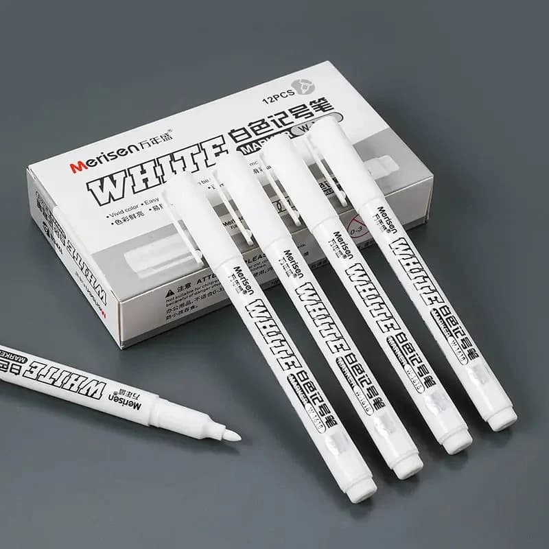 3/6 pieces waterproof white pen for painting tires, fabric, wood and leather - Pen for graffiti with permanent alcohol paint with oil