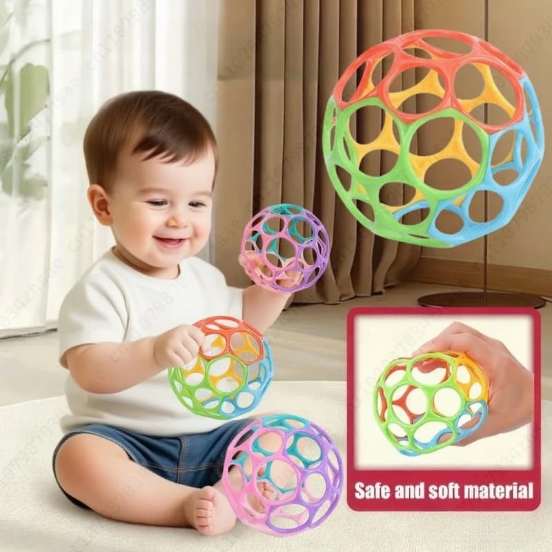 Palla Sensoriale per Neonati a 4 Colori, Giocattolo per la Presa della Mano con Design Traforato per la Flessibilità, Palla Educativa Sensoriale per la Flessibilità dei Bambini, Giocattoli