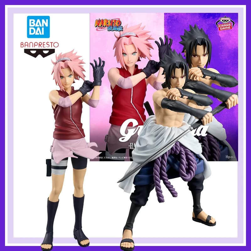 Disponibili Figure d'Azione Anime Naruto Shippuden Grandista di Bandai Banpresto, Modelli Ornamentali di Uchiha Sasuke e Haruno Sakura, Giocattoli da Regalo