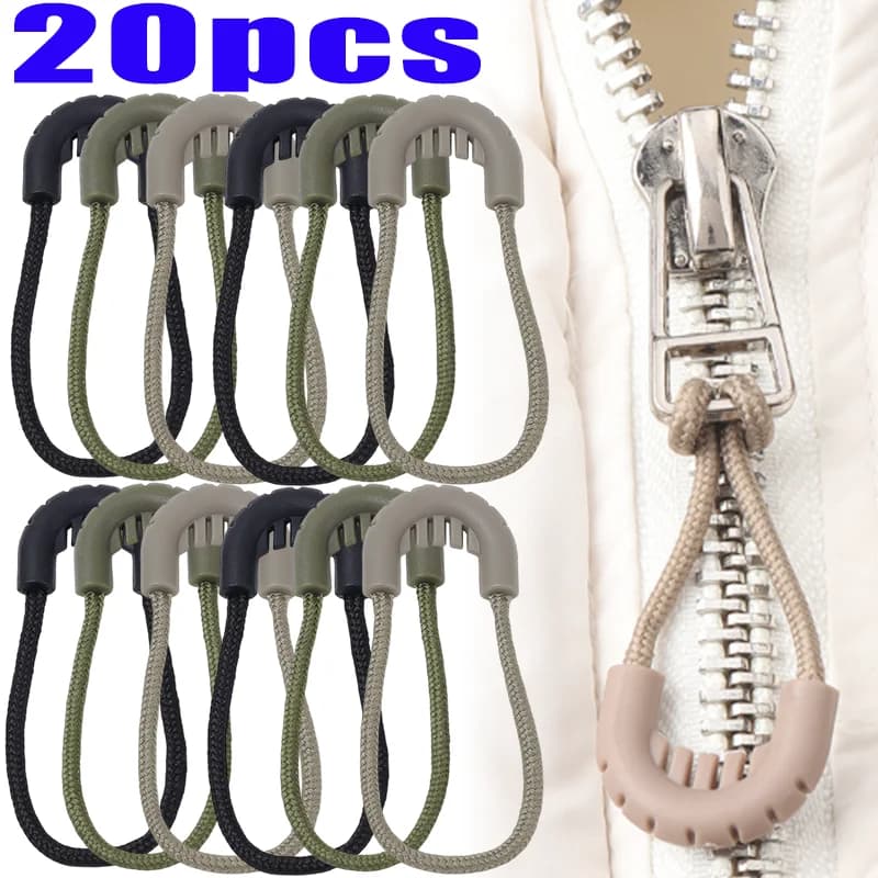 New Replacement Zipper Pull Puller for Bag Suitcase Backpack Tent Zipper Ropes Clips Lock Zip Slider Apparel Accessories 5/20pcs