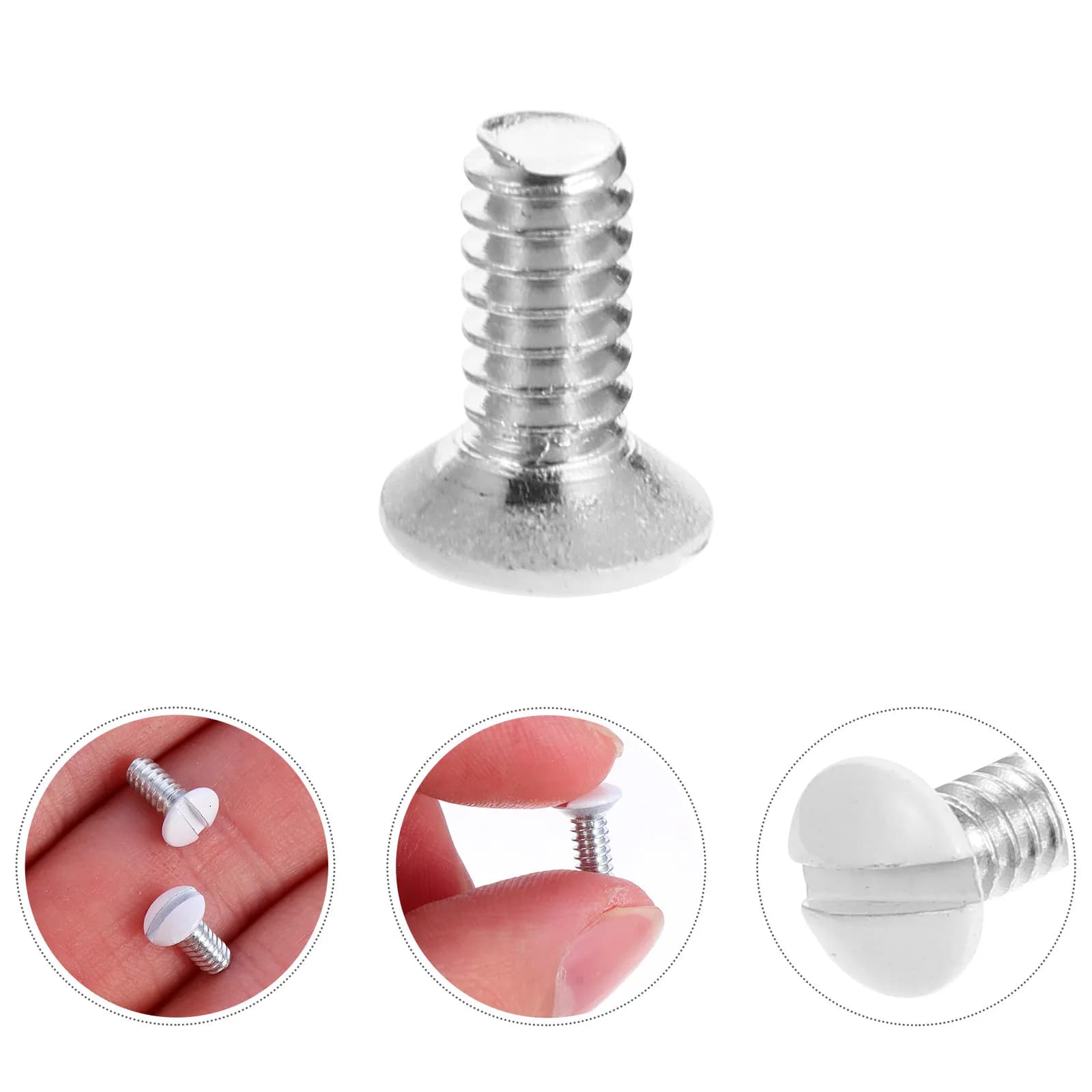 200Pcs White Painted Wall Plate Screws for Outlet Cover Replacement Smooth Head Thread Oval Screw Home Office Decor Upgrade