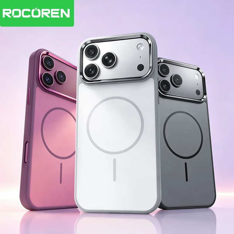 Rocoren Magnetic Case for iPhone 18 17 Pro Cases Anti Yellow Transparent Cover for iPhone 18 17 Pro max Wireless Charger Cover