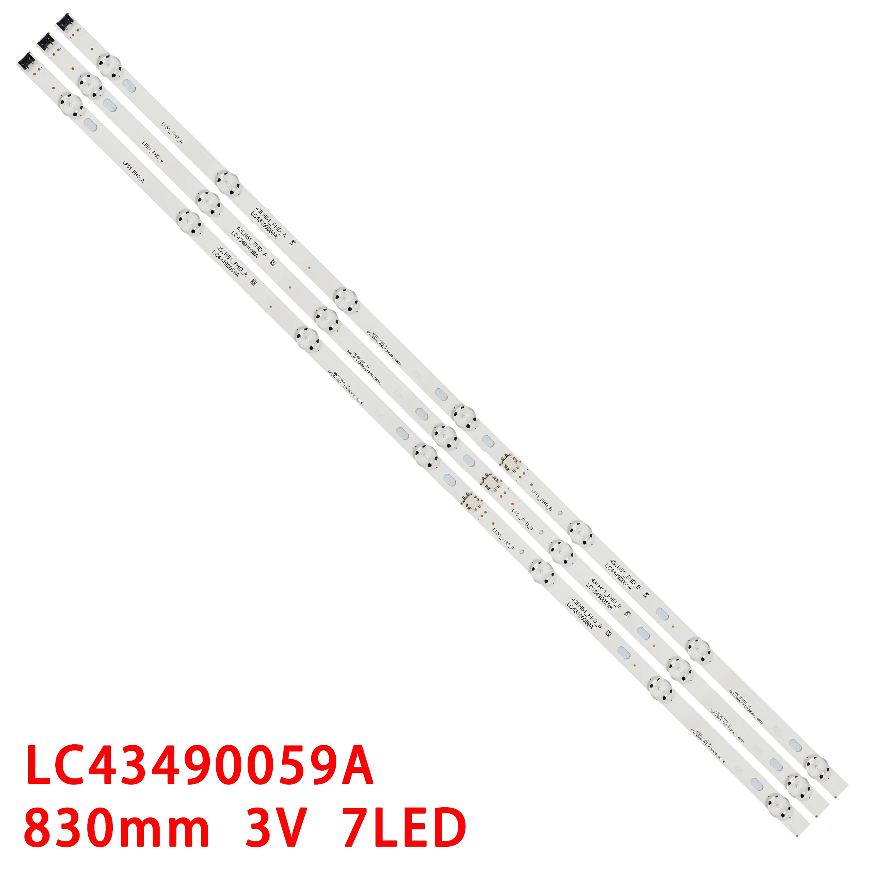 New 3PCS 7LED 83CM LED strip for 43UJ65_UHD_A/B 43UJ61_FHD 43UJ6500 43UJ6560 43UJ6519 43UJ6050 43LJ510V 43LJ541V 43UM7100PLB