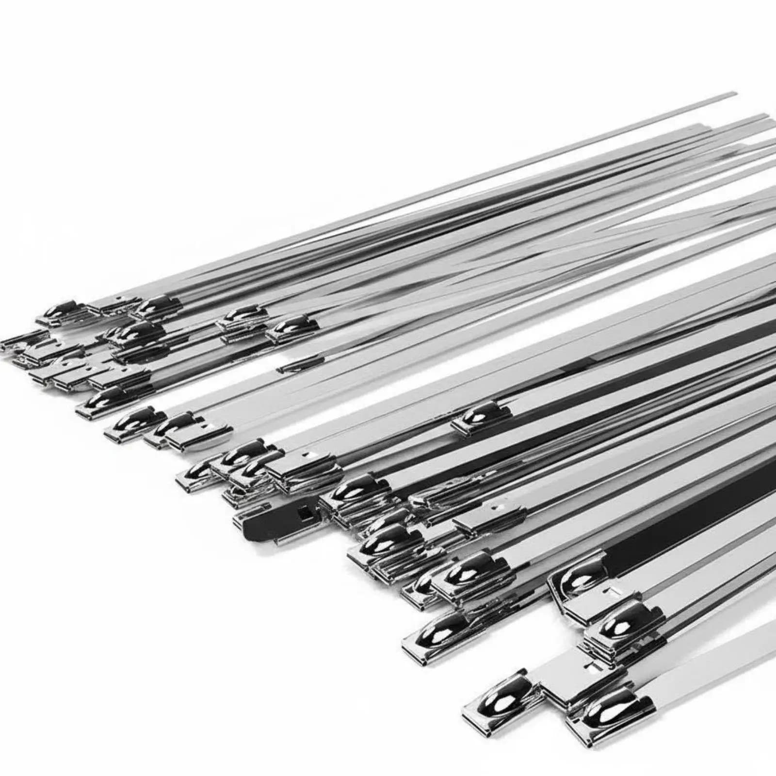 Weather Resistant 304 Stainless Steel Band Cable Ties for Industrial Projects Auto Repair Home Use Self Locking Metal