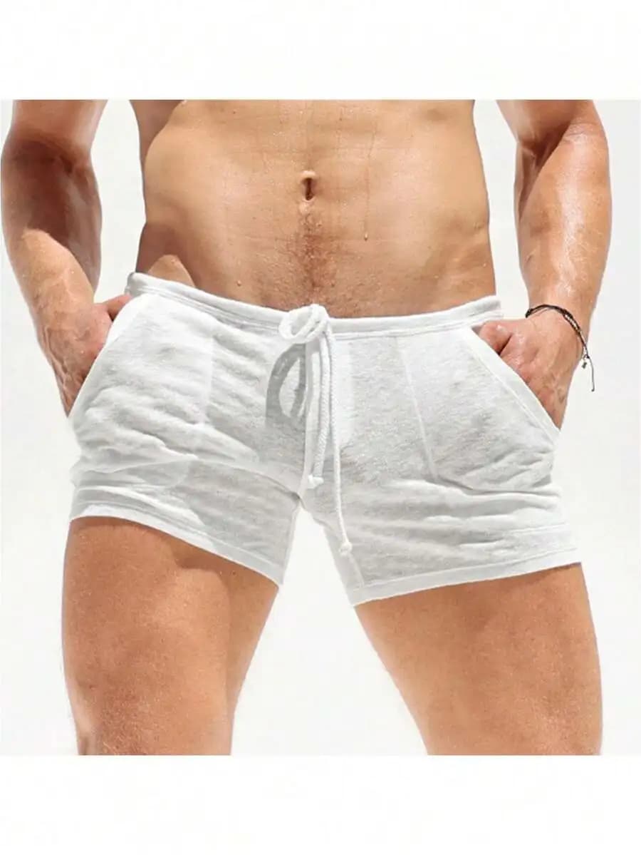 Mens 3 Inch Low Waist Drawstring Sports Shorts For Summer Workout