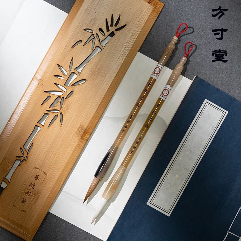 Brush wolf hair set and sheep hair gift pen, ink, paper, inkstone, lake pen calligraphy professional high-end study four treasur