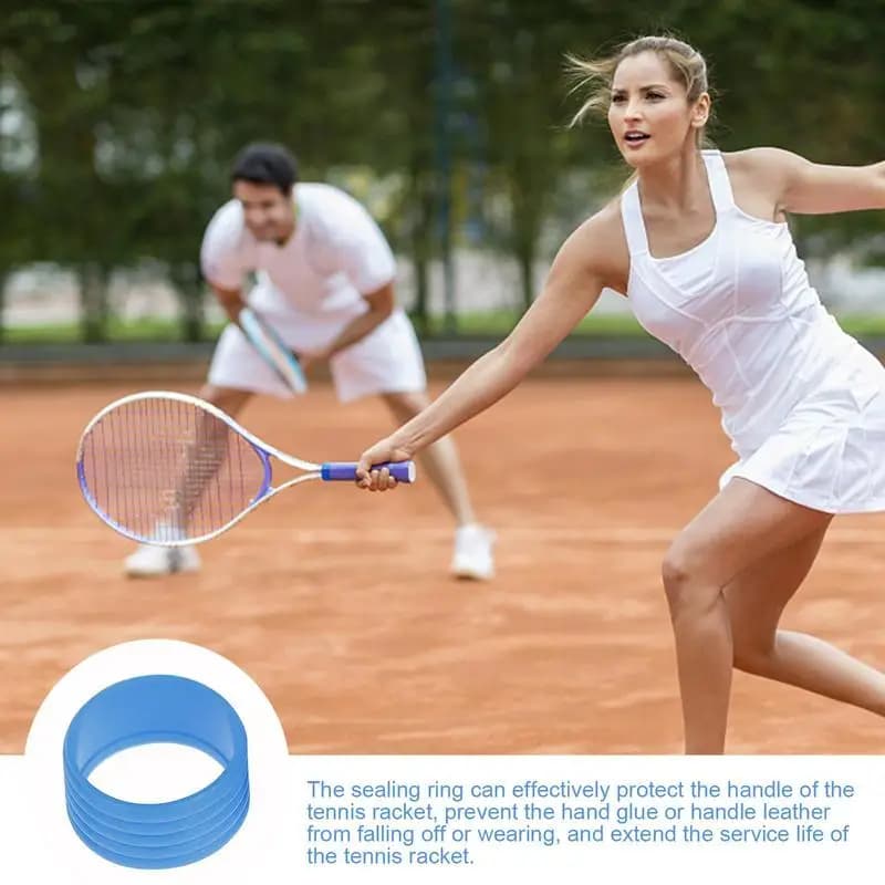 Anello per fascia per impugnatura per racchetta da tennis Fascia elastica per impugnatura per racchetta da tennis Fascia in gomma che assorbe il sudore Maniglia fissa estensibile
