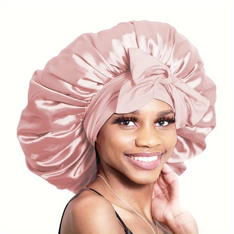 Cuffia per la cura dei capelli in poliestere non profumato da 1 pezzo con fascia per cravatta regolabile, comoda boa per dormire per la protezione dei capelli