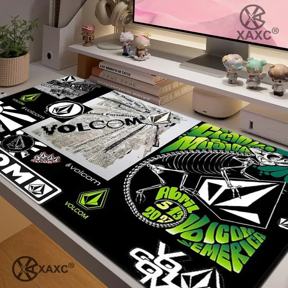 Volcom XAXC Mouse Pad, tappetino per tastiera e mouse di grandi dimensioni, tappetino per mouse da gioco in gomma antiscivolo, tappetino per mouse per laptop