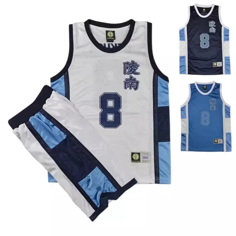 qq78Request7Anime Shohoku Ryonan Bianco Blu Uniforme sportiva Jersey Pantaloncini SetHigh School Sendoh Akira Cosplay Basketball Team Co