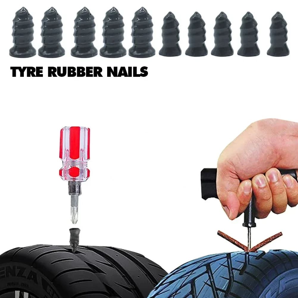 Kit Universale di Riparazione Pneumatici Auto: Chiodi in Gomma, Viti e Accessori per Riparazione Tubeless