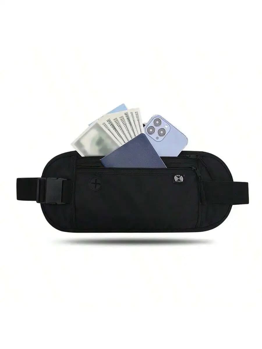 Lightweight Travel Waist Pack With RFID Protection Passport Phone Holder Water Resistant Outdoor Fitness Belt Bag