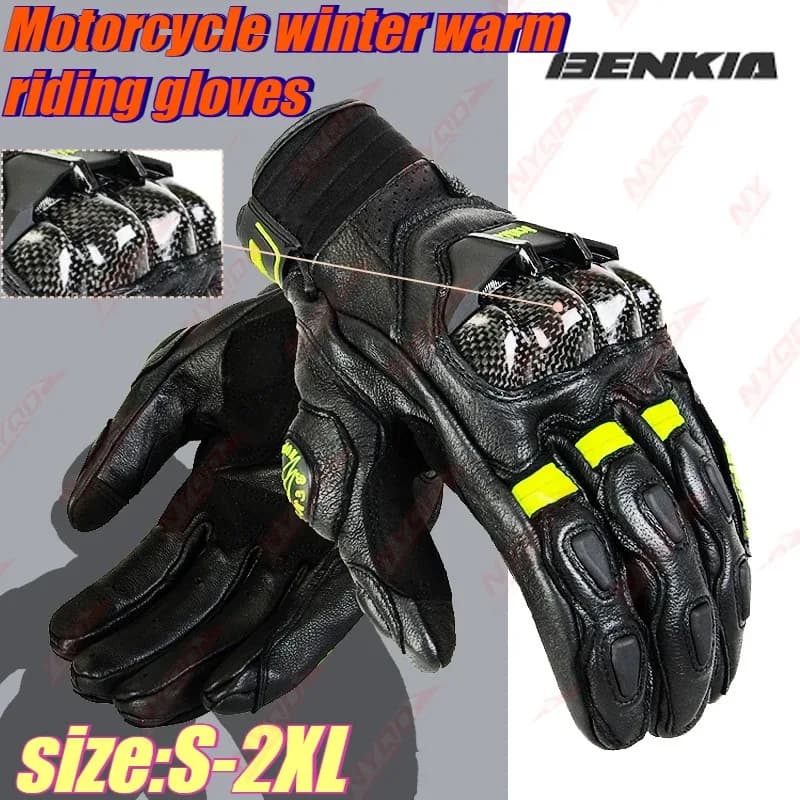 Motorcycle Riding Gloves Motorcycle Shockproof Carbon Fiber Rider Racing Warm Winter Waterproof Gloves All-season Gloves