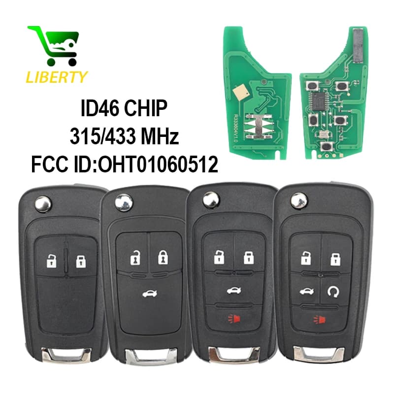 Libertà OHT 01060512 Chiave telecomando per auto 2/3//4/5BT Fob 315 MHz/433 MHz ID46 per chiavi Chevrolet Cruze Camaro Malibu Sonic Opel GMC