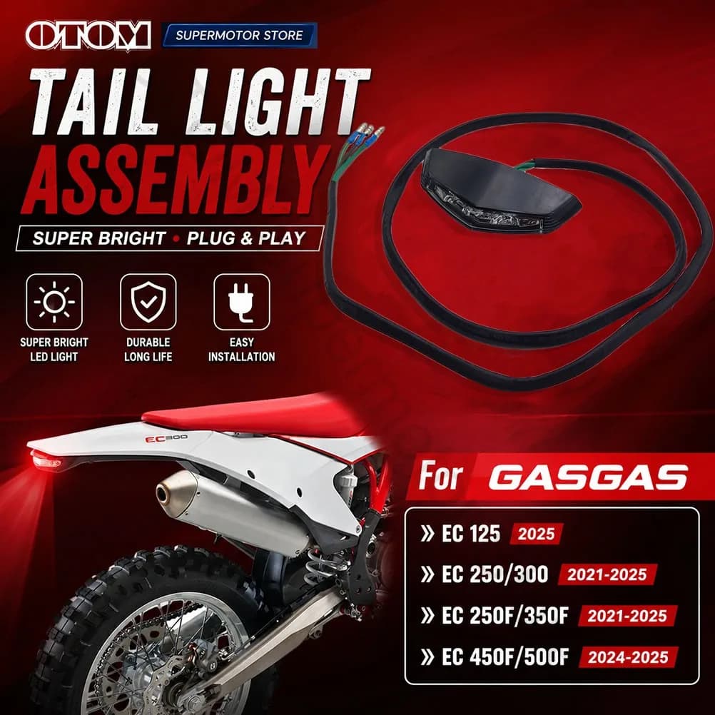 Fanale posteriore a LED per moto GASGAS 2021-2025, gruppo ottico posteriore per modelli EC125, EC250, EC300, EC250F, EC300F, EC450F, EC500F