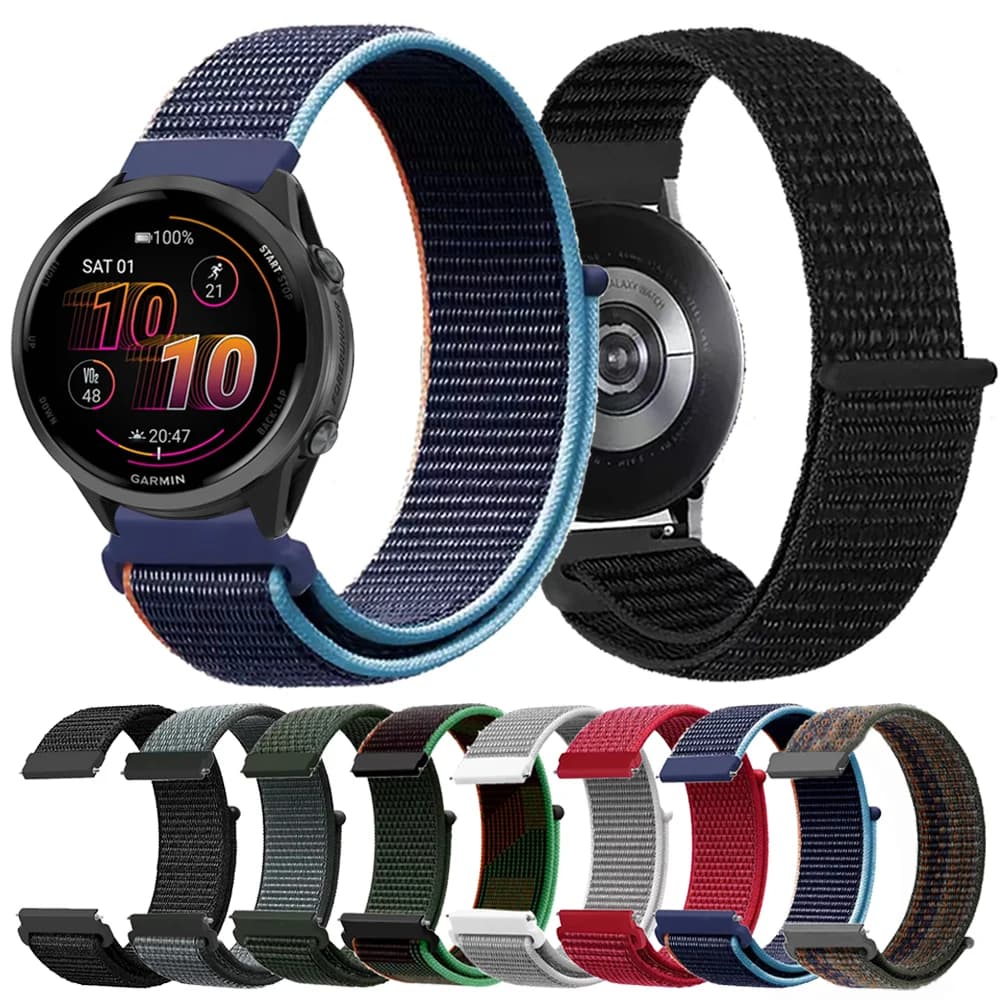 Cinturino in nylon per Garmin Venu 3 2/Active 6 5/Vivoactive 6/Forerunner 570 165 255 Bracciale per Huawei/Samsung Watch 20mm 22mm Bands
