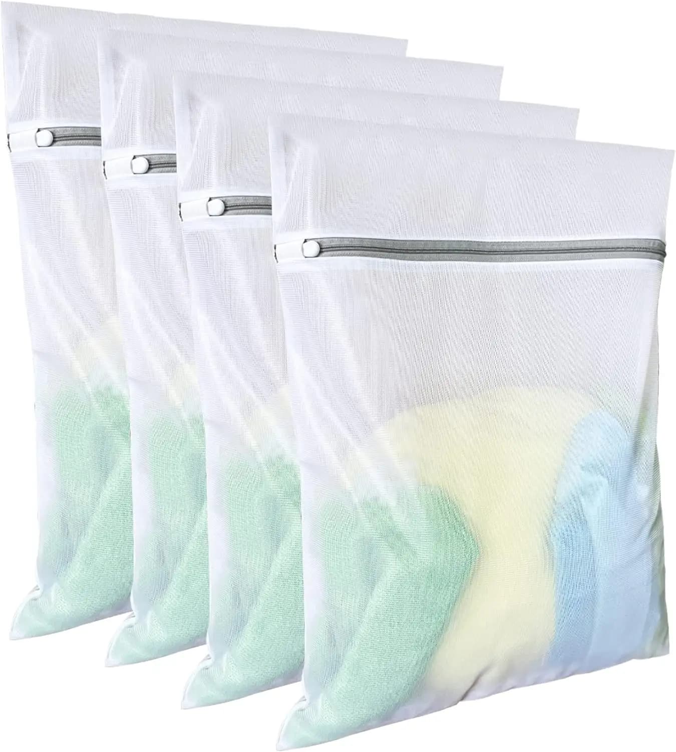Sacchetti in rete per bucato delicato, confezione da 4, 16x20 pollici, essenziali per viaggi e dormitori