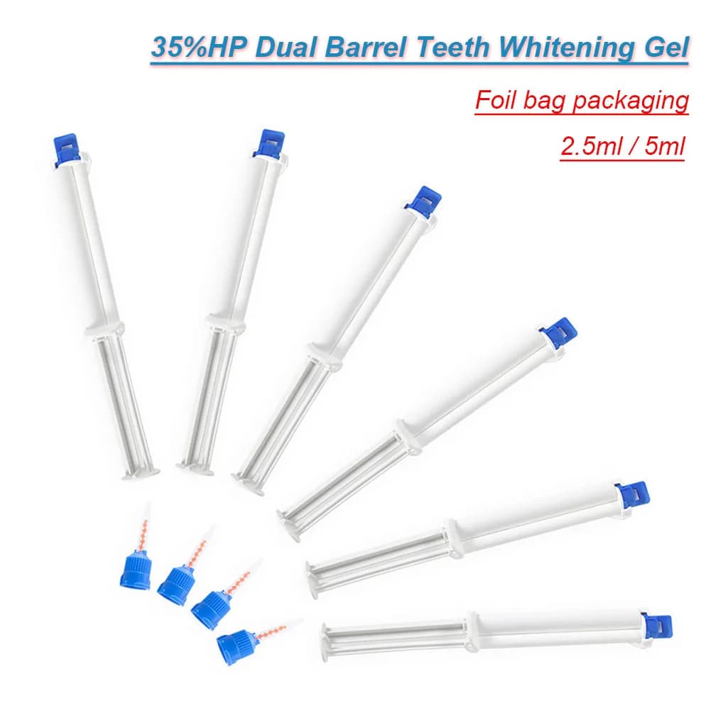 Pro sbiancamento dei denti siringa in Gel a doppia canna 35 perossido di idrogeno barriera gengivale dentale dentista clinica sbiancante per denti