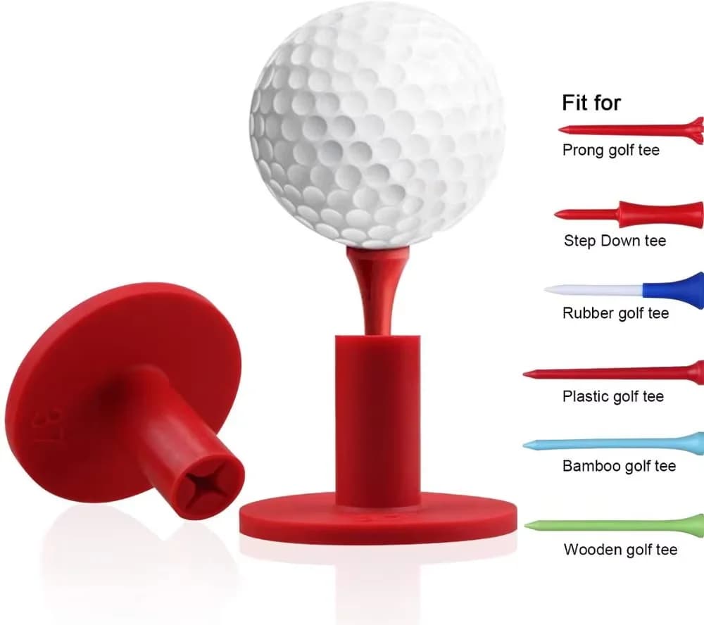 CRESTGOLF Supporto per Tee da Golf in Gomma, Resistente, 1,55 Pollici, Ideale per Tappetini da Golf, Uso Interno ed Esterno, Confezione da 4