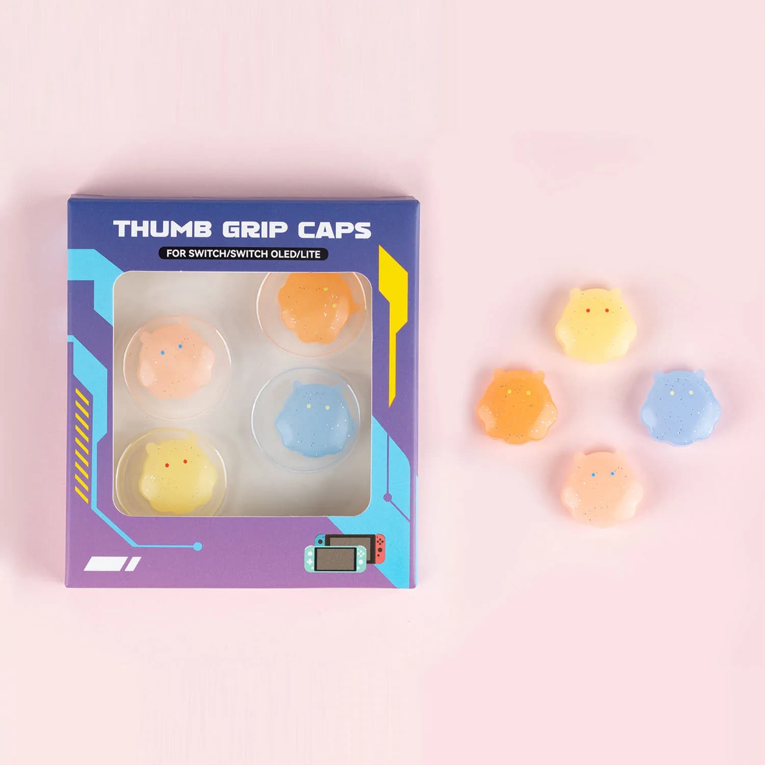 Set di 4 Copri-Joystick in Silicone Morbido per Switch NS Oled/Lite Joy-con Custodia Decorativa per Levette