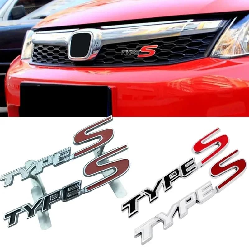 Car Front Grille Trunk Badge Body Side Sticker for Honda Type-R Type-S Accord FIT Odyssey Jazz Jade Pilot City Decor Accessories