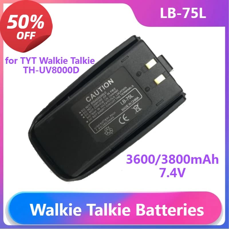 Batterie Walkie Talkie per TYT Walkie Talkie TH-UV8000D TH-UV8000E Accessorio Batteria agli ioni di litio 3800/3600mAh