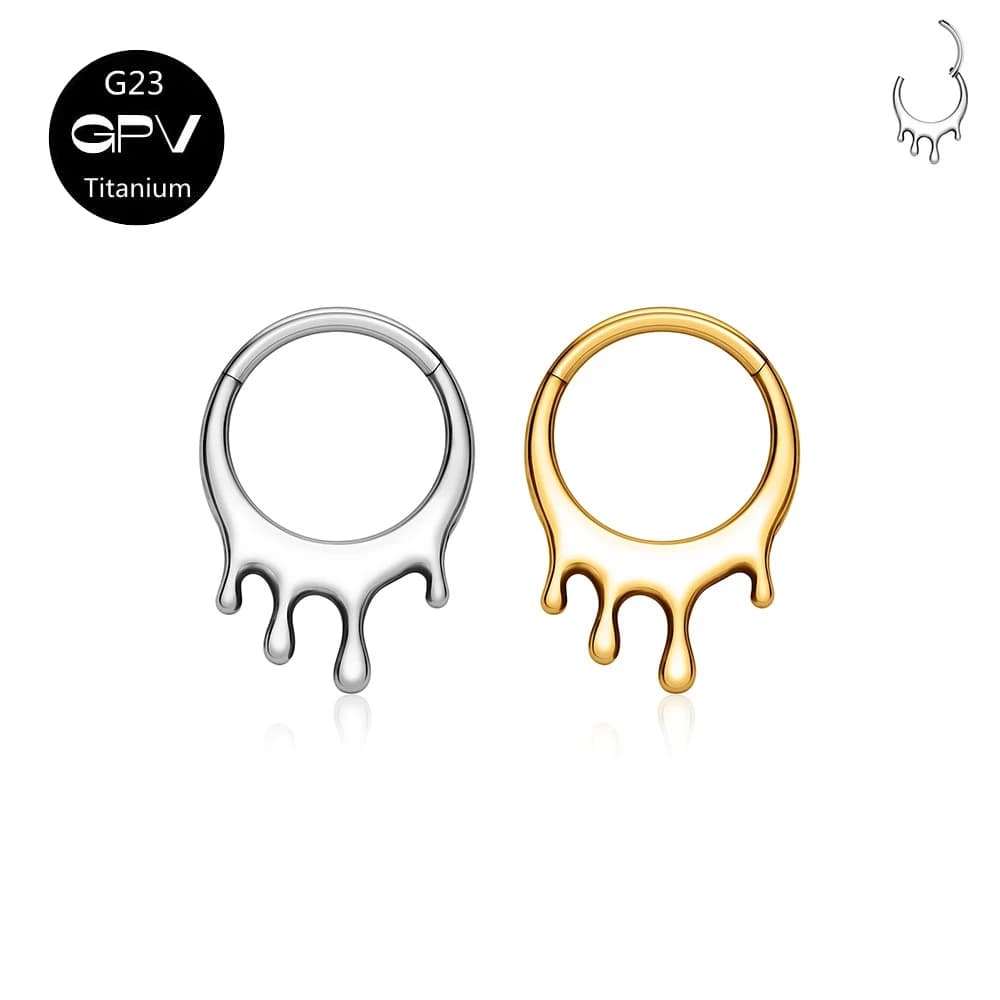 G23 F136 Anello con diaframma nasale fluido in titanio Anello chiuso 16G Punk Orecchini con anello al naso per gioielli traforati per uomo e donna