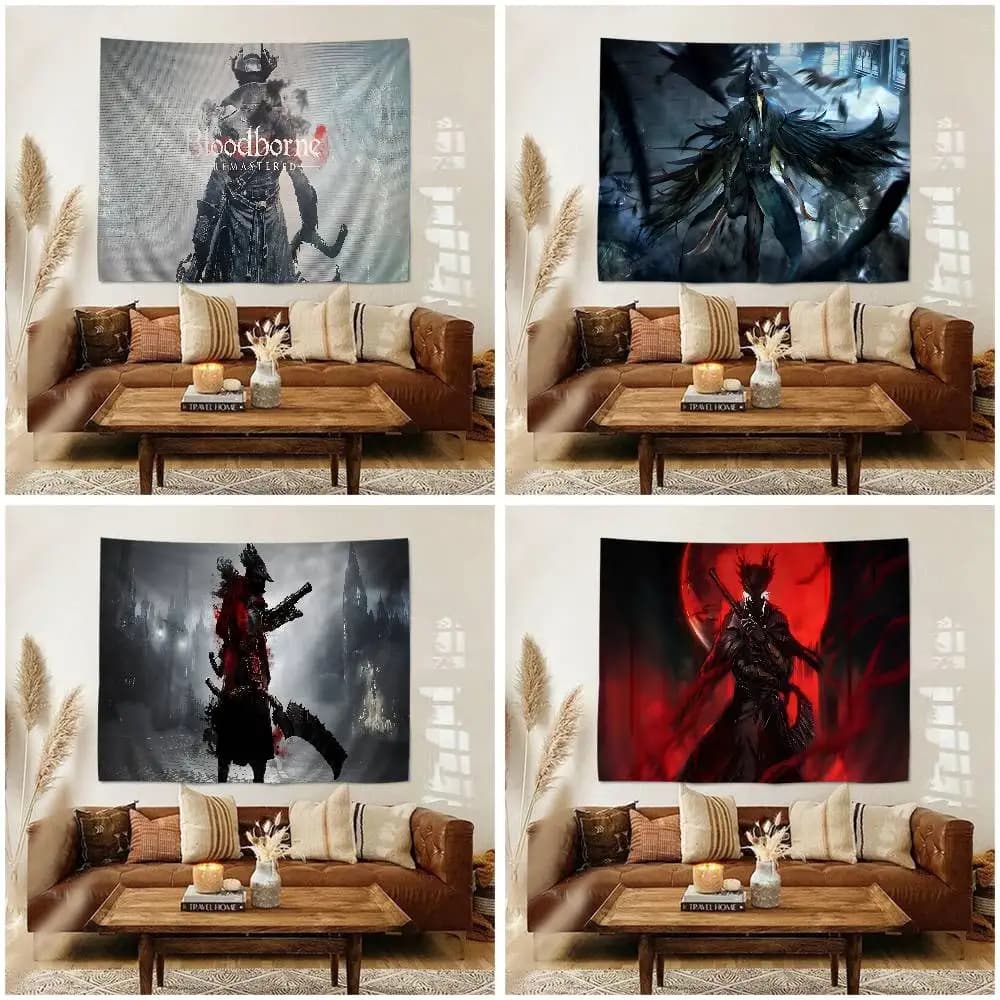 Action Game B-Bloodborne Hanging Bohemian Tapestry Bohemian Wall Tapestries Mandala Kawaii Room Decor