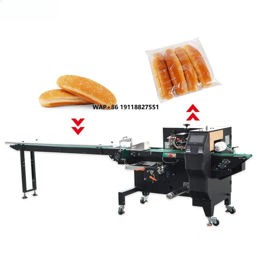 Macchina Multifunzione HP-100D Completamente Automatica ad Alta Efficienza per Confezionamento ed Etichettatura di Hamburger Congelati, Biscotti, Alimenti e Sandwich