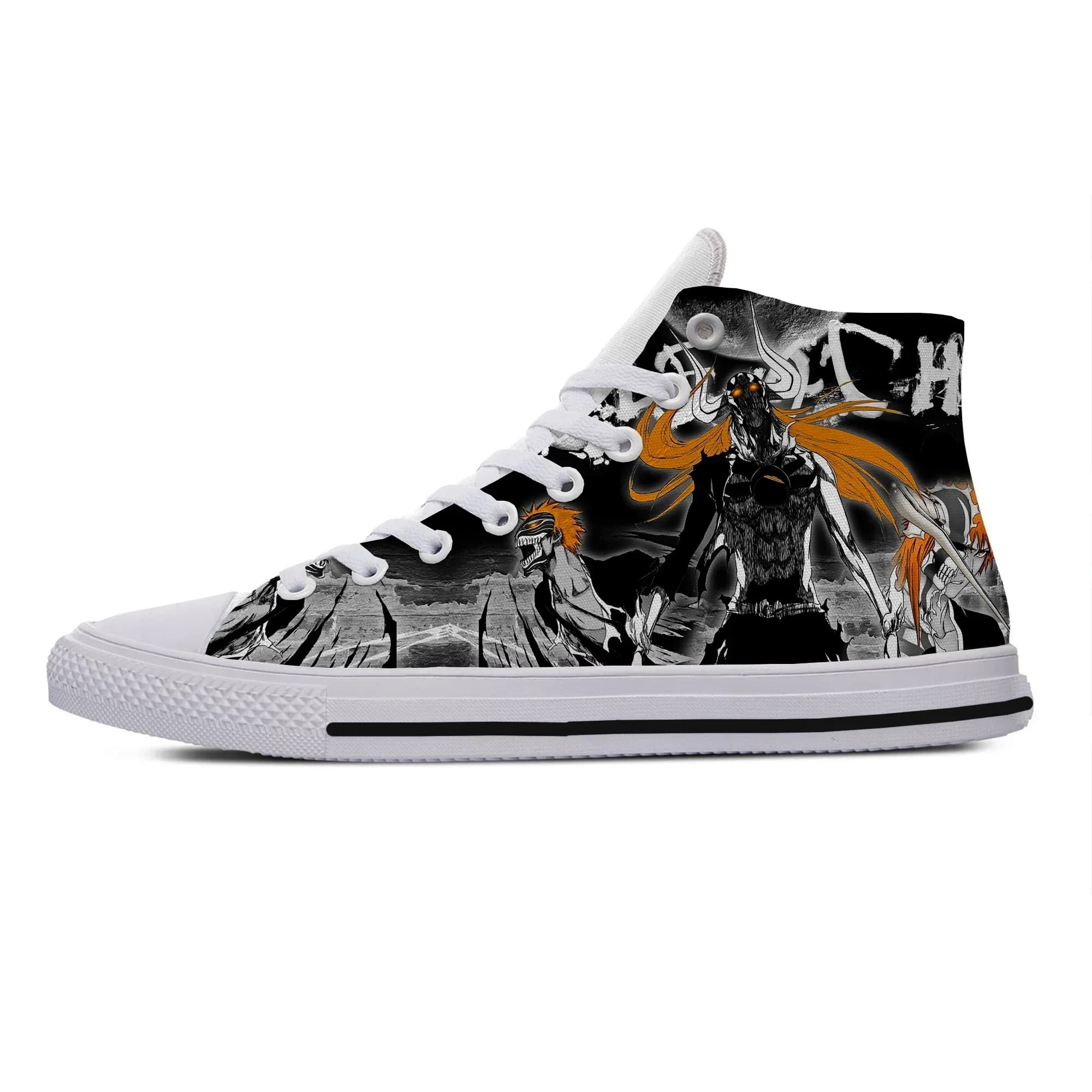 Sneakers Estive alla Moda e Divertenti, Scarpe Casual con Personaggi dei Cartoni Animati, Scarpe Alte Unisex Ispirate ad Ichigo Kurosaki di Bleach