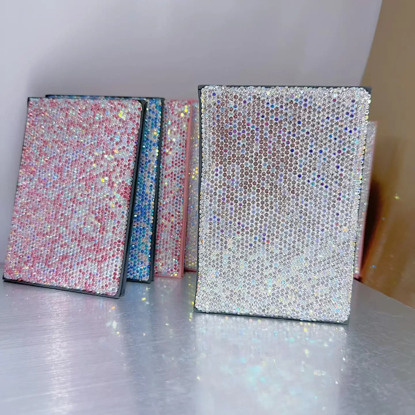 Bling Rhinestone Leather Passport Holder Covers Case Travel Passport Protective Holder Single Passport Book Document Holder
