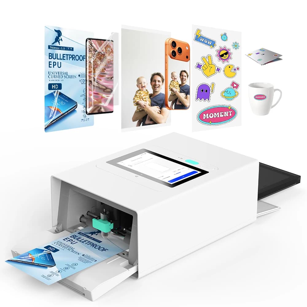 3-in-1 Thermal Dye-Sublimation Photo Mobile Phone Sticker Printer and Cutting Machine for DIY Back Film Screen Protector