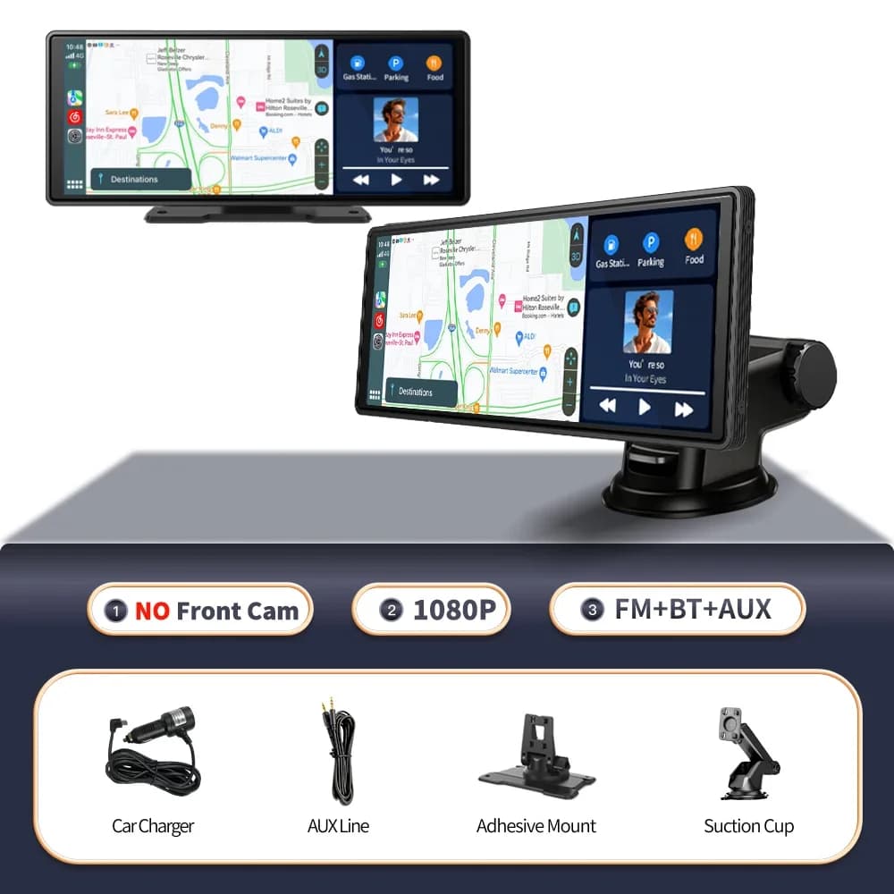 10.26 "4K ADAS Car DVR Android Auto e Carplay Dash Cam Visione notturna 5G WiFi Doppia registrazione GPS Telecamera per specchietto retrovisore