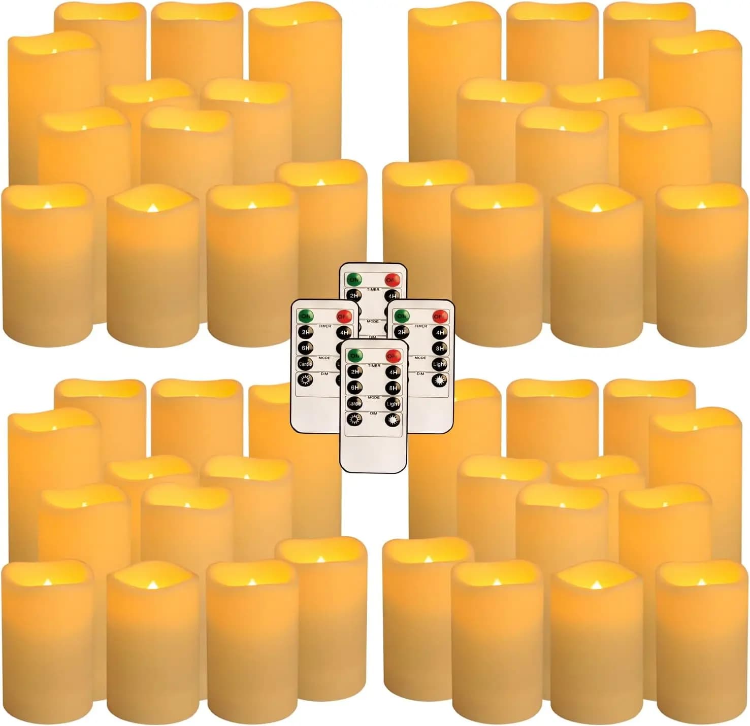 Pack of 48 Flameless LED Candles with Remote Control, Home Party Perfections and Special Occasions in Three Measures