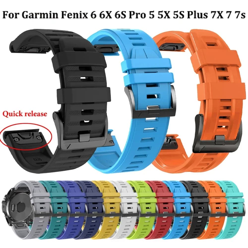 22/26mm cinturino originale in silicone intelligente per Garmin Fenix 6 6S 6X 7X 51mm 7 Pro 5 5X 5S 3HR Forerunner 965 cinturino a sgancio rapido