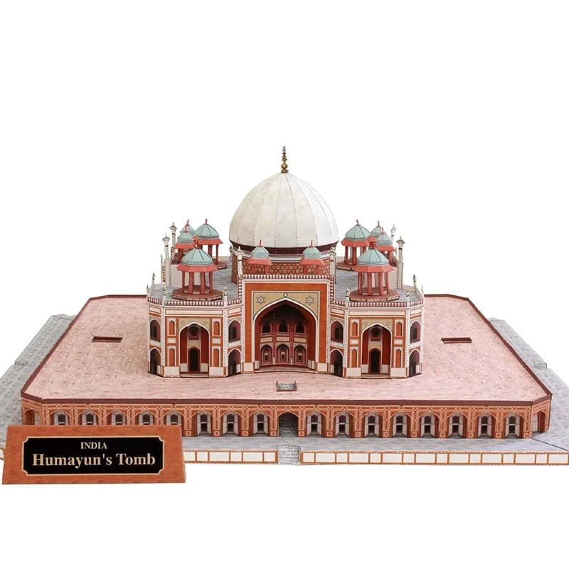 India Humayun's Tomb Mini 3D Paper Model House Papercraft DIY Art Origami Building Teens Adult Handmade Craft Toys QD-188