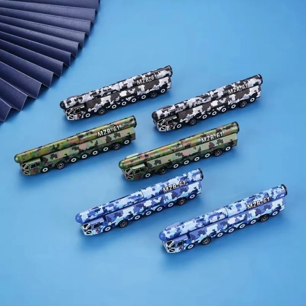 Creative 0.5mm Dongfeng 61 Missile Pen Neutral Ink Model Stand Gel Pen Simulation Design Signature Pen Office School Use