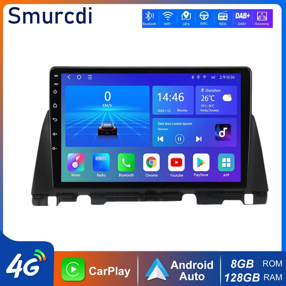 Autoradio Android 16 con Carplay per KIA Optima K5 2016 2017 2018, Navigazione GPS, Lettore Multimediale Video, Stereo Senza DVD 2DIN