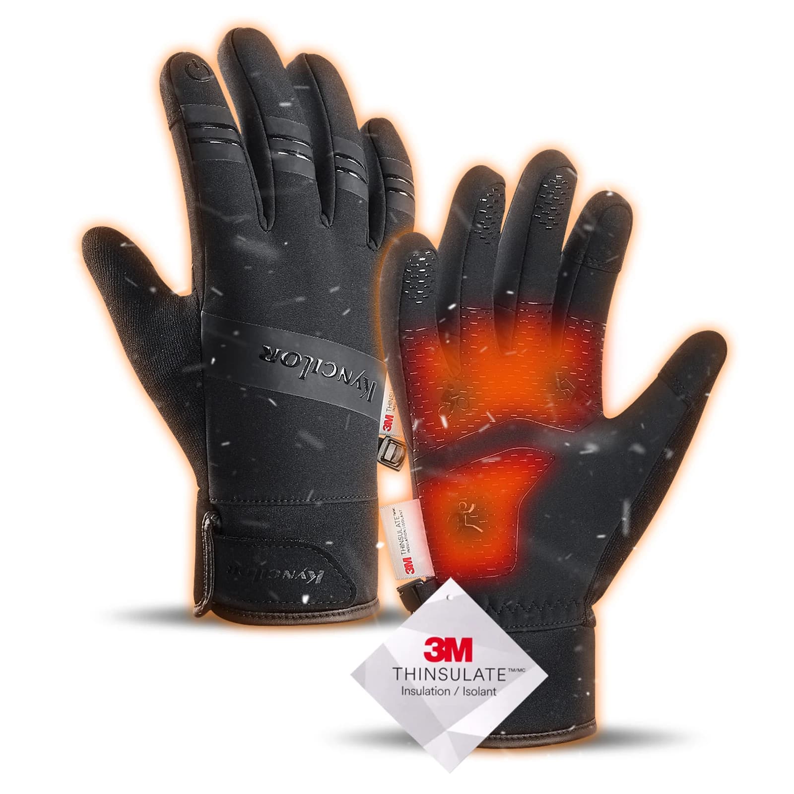 Guanti da ciclismo invernali da donna impermeabili Thinsulate 3M Guanti da sci touchscreen termici per la corsa Guanti sportivi all'aria aperta