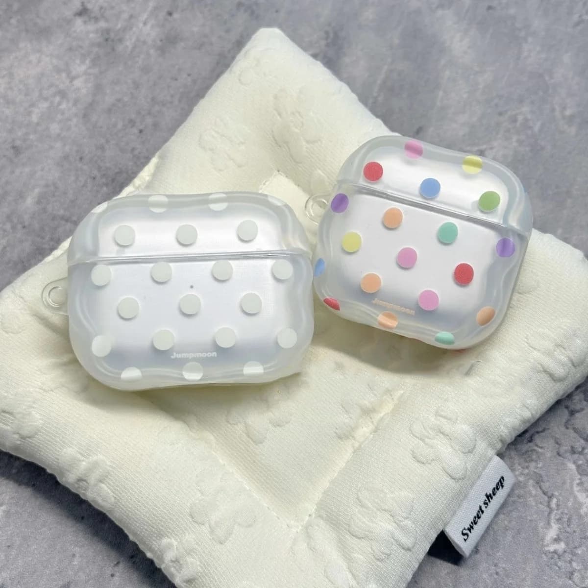 Colorful Polka Dot Clear Soft TPU Earphone Case For Airpods 4 3 2 1 Pro Pro2 Pro3 Shockproof with Hook Airpods Transparent Cover