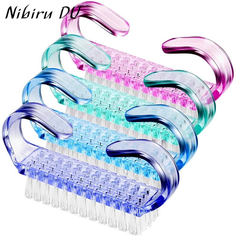 10/1 pcs plastic nail brush Mix Color Nail Hand Scrubbing brush for cleaning detergent for powder Nail Art Manicure soft removal tools