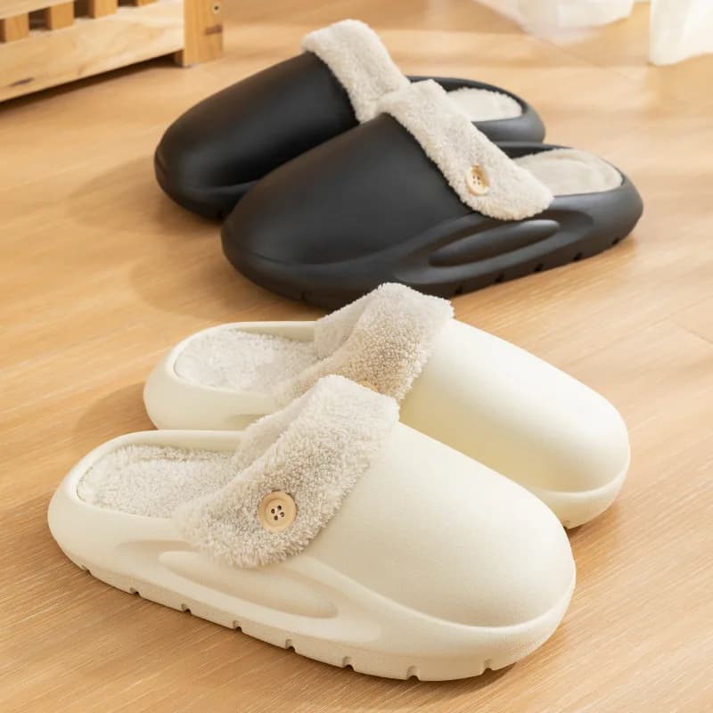 Pantofole da donna in cotone staccabili per uso domestico autunno/inverno Calde, con suola spessa, antiscivolo, indossabili all'aperto